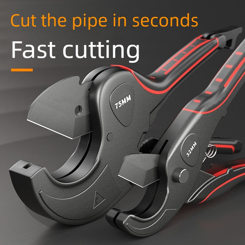 Professional PVC Pipe Cutter - Self-Locking Ratchet Pipe Cutting Tool for Hot-Melt Tubes, Durable Water Pipe Shears for Precise Pipe Cutting