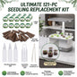 Seed Pod Kit, 121Pcs Set (30 Sponges, 30 Baskets, 30 Domes, 30 Labels, 1 Tweezer) 9.8"*5.3"*2.0" Universal Replacement, Clear Plastic & Peat, for Indoor Hydroponic Growing System Herbs Gardeners