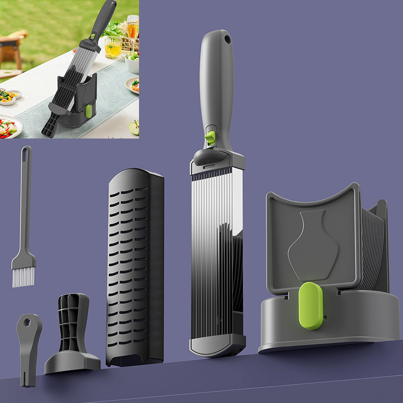 Multifunctional Fresh Meat Cutter Chopper Kitchen Home Slicer Julienne Dicer Mincer Easy to Clean Vegetable Fruit Cutting Tool (with Storage Container & Safety Lid)