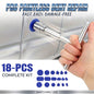 Car Dent Puller Paintless Dent Repair Kit, 18Pcs T-Bar Hand Tool Set with Blue Glue Tabs, Silver Stainless Steel & Blue Plastic, for Auto Body Fender Hail Damage Repair DIY Car Owners