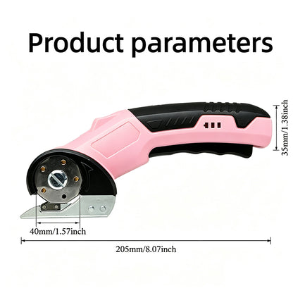 electric box cutter, Rechargeable Cardboard Box Cutter, 4.2V Powerful Fabric Scissors with 2 Safety Blades & Storage Bag
