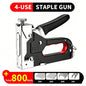 4-in-1 Adjustable Staple Gun,Manual Nailer with 800 Counts Staples,Upholstery Stapler Nail Gun for Fixing Material,Decoration,Carpentry,Furniture,Doors and Windows