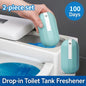2-Pack Automatic Toilet Cleaning System - 100 Days Freshness, Blue Toilet Cleaning Tools for Tank and Bathroom, Powerful Cleaning and Odor Elimination