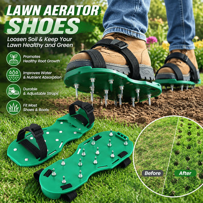 Spiked Shoes  | 1 Pair Green Spiked Shoes with Sharp Short Spikes for Epoxy Floor Coating, Self-Leveling Floor, Epoxy Garage Floor