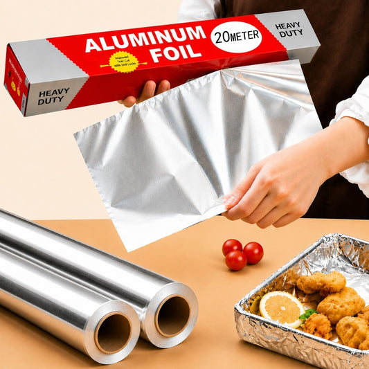 Large Aluminum Foil Roll - Extra Wide Baking Sheet, Oven, Grill, Deep Fry - Extreme Heat Resistant, Non-Stick, Easy Cleanup - Commercial & Home Kitchen Use - Disposable, Grilling Essentials, Smooth Surface