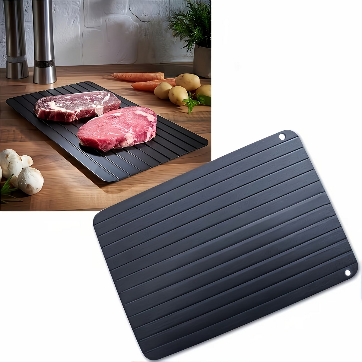 Defrosting Tray - 9.06 Inches Small Size Defroster Plate Thawing Board for Frozen Meat, Natural Heating Defroster Tray