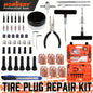 57-Piece Tire Puncture Repair Kit - Heavy-Duty Tire Inner Tube Repair Plugs for Off-Road Flat Tires, Automotive 4WD, and Motorcycle - Includes Storage Case
