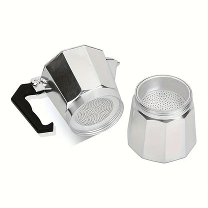 Classic Aluminum Mocha Pot - Italian Coffee Machine With Copper Valve, Compact 8-Side Design, Suitable For Home, Office, And Outdoor Use - Professional Coffee Machine