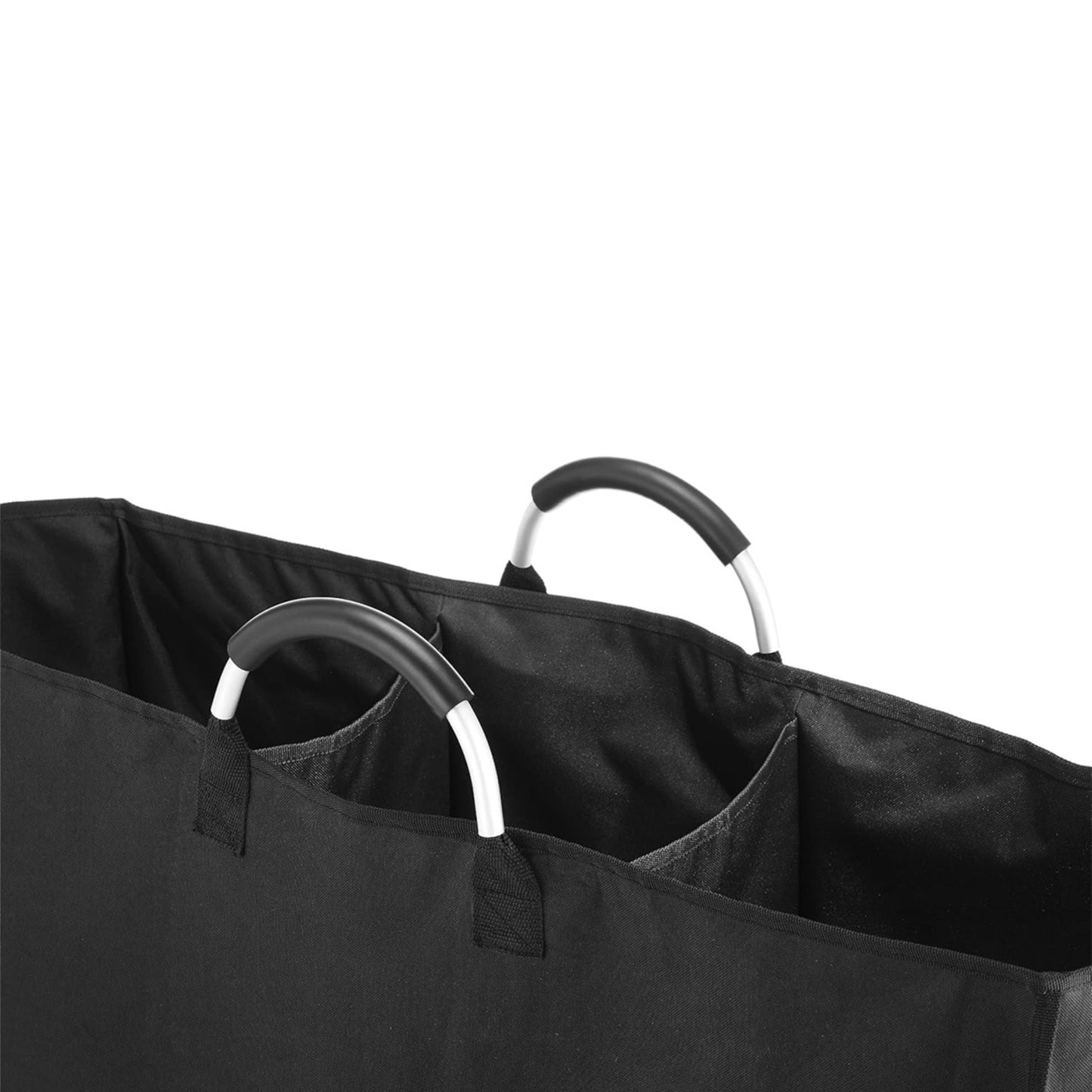 Large-capacity sorting trash can with aluminum handle, three compartments - removable storage basket, collapsible waterproof trash can, suitable for home, kitchen, outdoor camping and yard leaf litter.