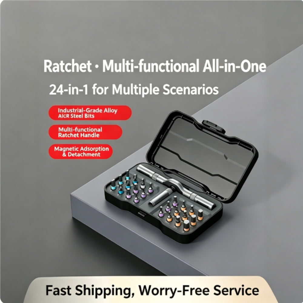 24-in-1 multi-function ratchet set, a versatile DIY repair tool kit, is an ideal choice for households, repair shops and other scenarios, covering a wide range of daily repair tasks.