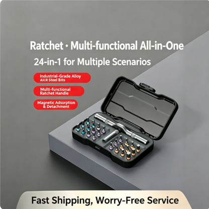 24-in-1 multi-function ratchet set, a versatile DIY repair tool kit, is an ideal choice for households, repair shops and other scenarios, covering a wide range of daily repair tasks.