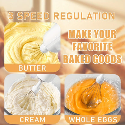 Hand Whisk Electric Hand held Mixer ,Two Whisk Mount for Eggs, Cream, Batters, Wireless & RechargeableSuitable for Kitchen and Outdoor Use Gifts Can Be Given as Gifts