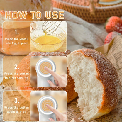 Hand Whisk Electric Hand held Mixer ,Two Whisk Mount for Eggs, Cream, Batters, Wireless & RechargeableSuitable for Kitchen and Outdoor Use Gifts Can Be Given as Gifts
