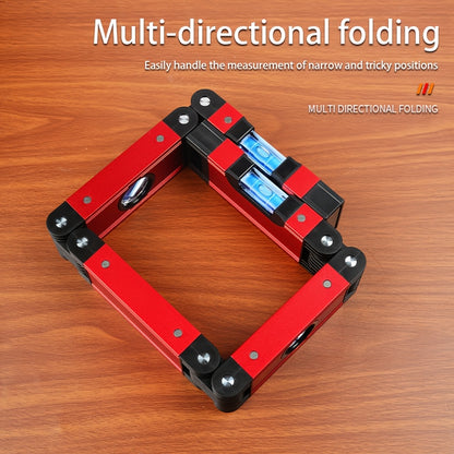 Folding Level, 5 Sections Foldable Measuring Tool for Various Corners Stairs, Accurate Multi-Angle Measurement Magnetic Aluminum Alloy Portable Level (28inch)