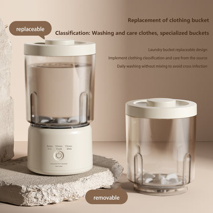 Underwear Washing Machine, Upgrade 1.6L Mini Portable Washing Machine Rechargeable Underwear Washer Deep Cleans Small Clothes for Apartment, Dorm, RV, Travel & Use (White)