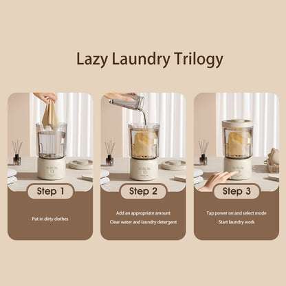 Underwear Washing Machine, Upgrade 1.6L Mini Portable Washing Machine Rechargeable Underwear Washer Deep Cleans Small Clothes for Apartment, Dorm, RV, Travel & Use (White)