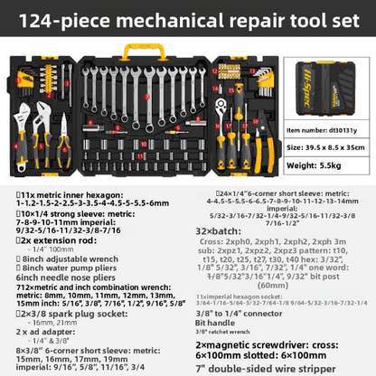124pcs Socket Wrench Toolkit NZ Stock Clearance
