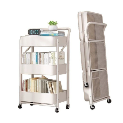 Free Shipping 3 Tier Rolling Cart No Assembly Required Mobile Storage Rack