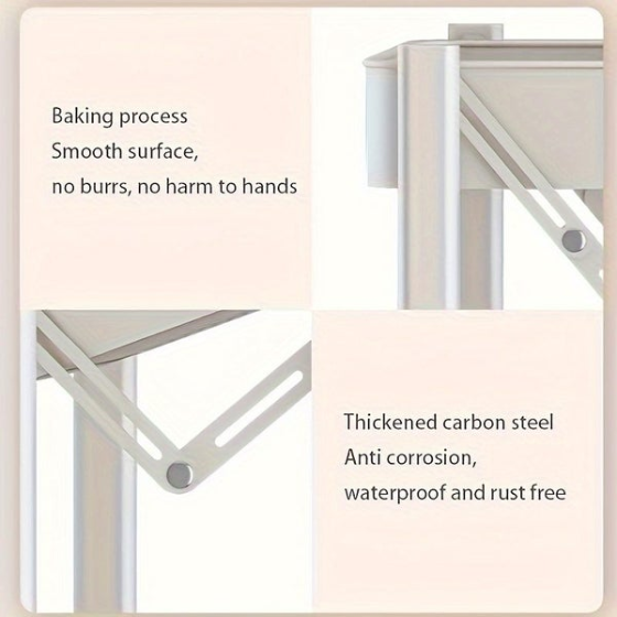 Free Shipping 3 Tier Rolling Cart No Assembly Required Mobile Storage Rack