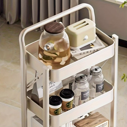 Free Shipping 3 Tier Rolling Cart No Assembly Required Mobile Storage Rack