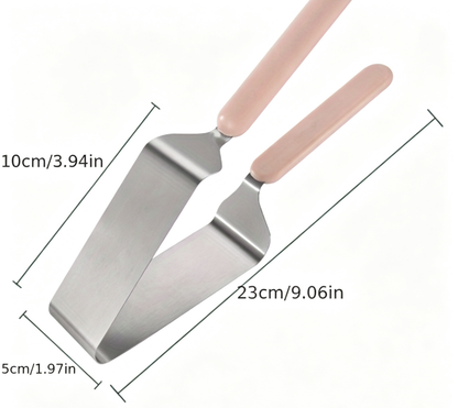 1 Stainless Steel Cake Cutter - Triangle Cake Transfer Tool, Durable Baking Tool, Suitable for Home Use, Perfect for Valentine's Day, Weddings, Birthday Parties, and Cake Cutting