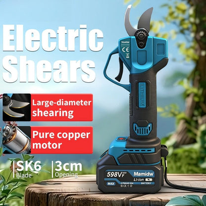 Electric Pruning Shears,1.1" Cutting Diameter Cordless Power Pruner with LCD Display, Brushless Motor Pruning Shears with 2000mAh*1 Rechargeable Batteries for Garden Tree Pruner Branch