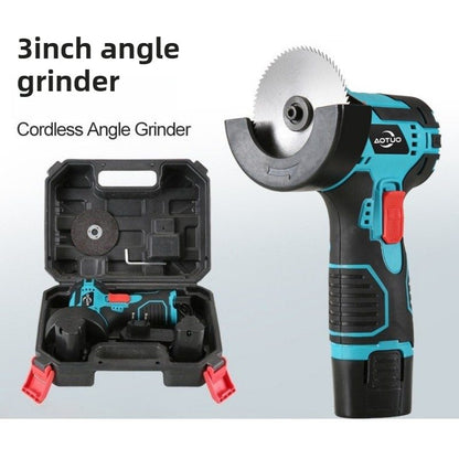 Cordless Brush Angle Grinder Kit, Mini Electric Angle Grinding Tool with 2pcs Batteries and 2pcs Discs,Grinder Handheld Cutter for Metal Wood