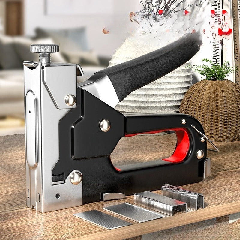 Adjustable Staple Gun,Manual Nailer with 800 Counts Staples,Upholstery Stapler Nail Gun for Fixing Material,Decoration,Carpentry,Furniture,Doors and Windows