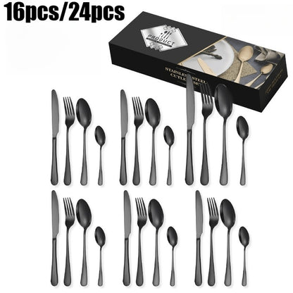 Silverware Set, 16/24-Piece Flatware Cutlery Set for 4/6, Stainless Steel Silverware Mirror Polished Dishwasher Safe for Home, Restaurant, Wedding, Party(Silver)