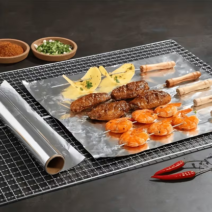 Aluminium Foil Roll, 6/12 Pack (11.8"*20m Each) Heavy Duty Baking Foil Thickened Heat Resistant Food Wrap, Silver Food Grade Aluminium, for Oven Baking BBQ Grilling Food Storage Home Kitchen