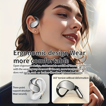 AI Translation Earbuds - Bone Conduction Wireless 6.0 Headphones with Real-Time Translation in 156 Languages, 6 Microphone Noise Cancellation, and Live Meeting Transcription