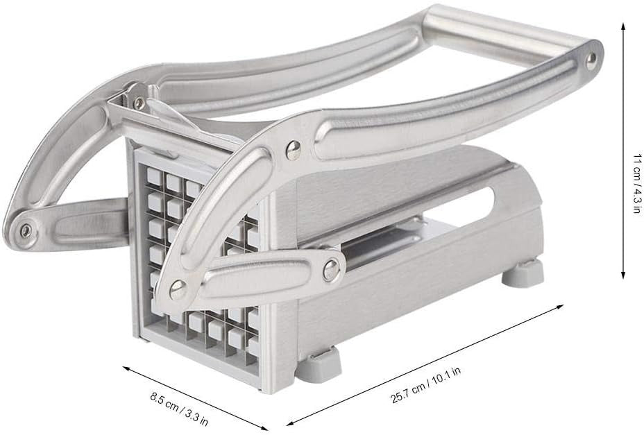 French Fry Cutter for Potatoes, Professional Grade | Durable stainless steel, easy lever operation, fast cutting. Ideal for family meals, parties and batch food prep