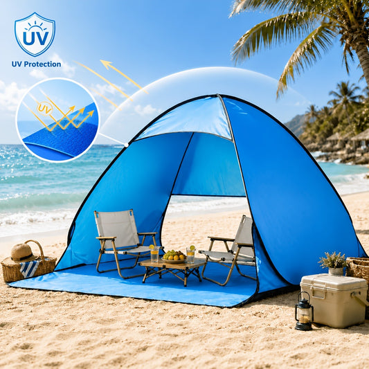 Pop Up Beach Tent – for 3-4 Person UPF 50+ UV Sun Protection Beach Shade Pop Up Sun Shelter with Carry Bag for Beach, Park, Camping