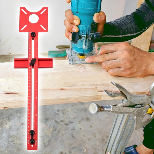 4 in 1 Aluminum Alloy Router Milling Groove Bracket | Router Circle Cutting Jig Multifunctional Cabinet Hardware Jig and Router Guide, Adjustable Router Jig Tool for Woodworking
