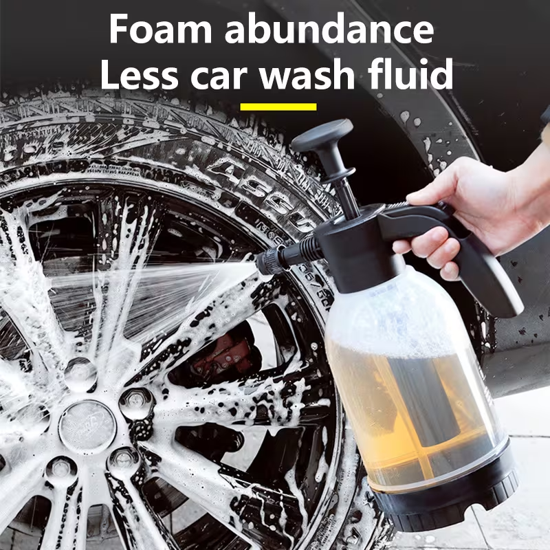 Manual Pressure Foam Sprayer 2L Handheld Garden Pump Sprayer Car Wash Foam with Thickened Pressure Bar Handle for Home Gardening Car Washing