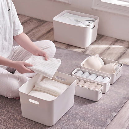 Storage Bins Set 3/6/9PCS, Multi-Purpose Plastic Organizer Bins with Handles, Stackable Kitchen Pantry Storage Baskets for Refrigerator, Cabinets, Bathroom and Home Organization
