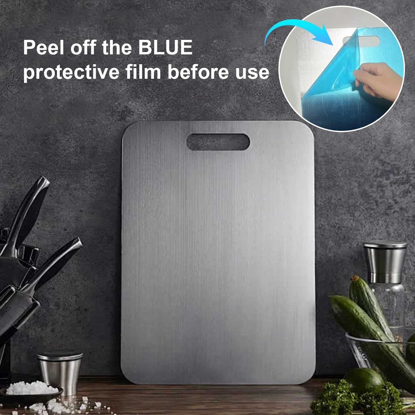 Titanium Cutting Board, NonToxic MetalChopping BoardSet, DishwasherSafe & Warp Proof