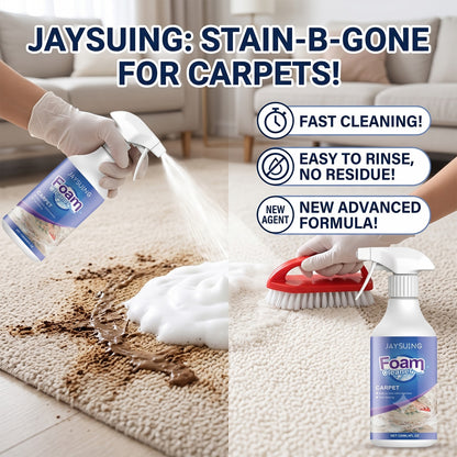 Carpet Stain Remover Spray Foam Cleaner, 4Pcs (4x120ml) Fast Acting Deep Cleaning Foam No Residue, White Bottle Foam Liquid, for Home Rugs Carpet Couch Upholstery Car Seats