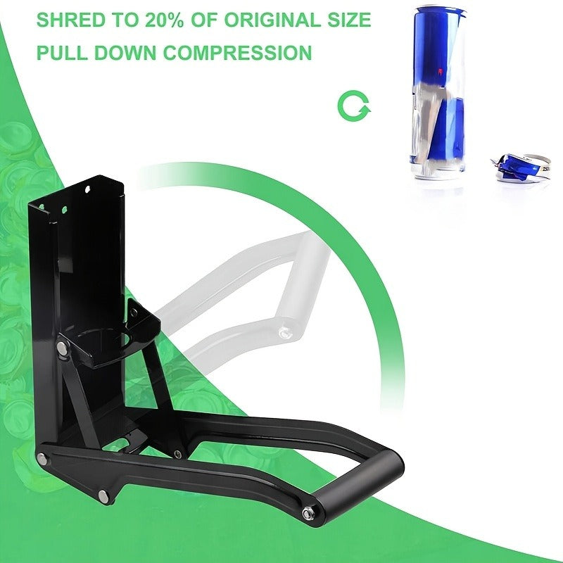 Metal Can Crusher. Smasher - Black | Heavy-Duty Recycling Smasher for Aluminum Seltzer, Soda, Beer Cans and Bottles, Gadgets for Home
