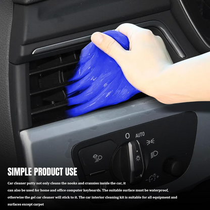 4PCS- Car Cleaning Gel, 160g Jar Dust & Crumb Cleaner for Air Vent Crevices Reusable Non-Sticky Compound, Blue Soft Slime, for Car Interior Console Keyboard Electronics Car Owners