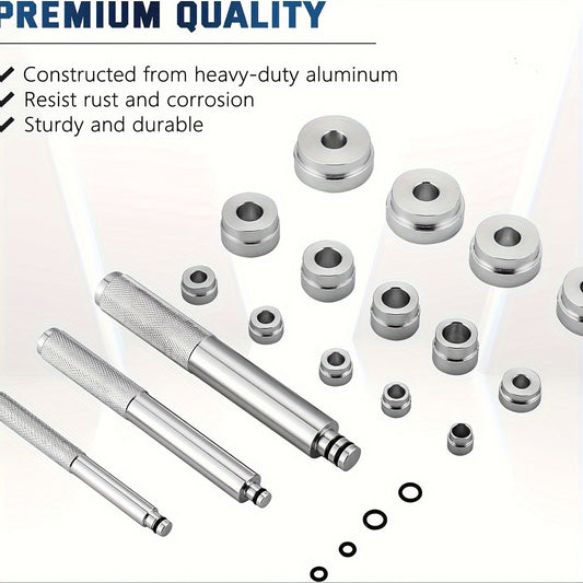 17-Piece Motorcycle Wheel Bearing Tool Set | Includes Bearing Race, Seal Driver, and Bearing Support Tools for Efficient Maintenance and Repair