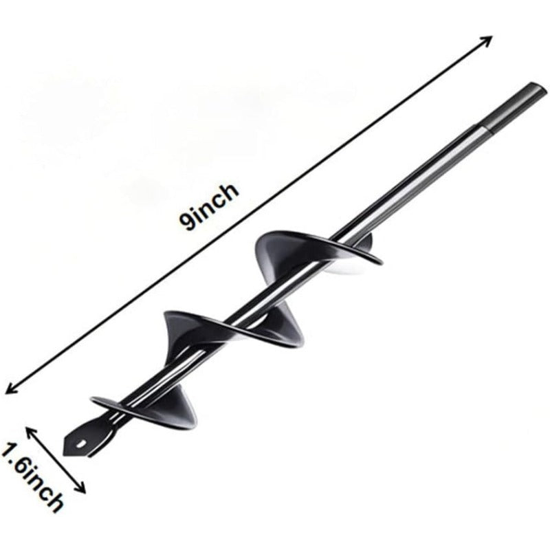 Garden Auger Drill Bit 1.6x9 Inch, 3/8" Hex Drive Bulb Planter for Planting | Rapid Bedding Plant Auger for Tulips Flowers Seedlings, Heavy Duty Spiral Hole Digger for Garden Planting & Soil Loosening