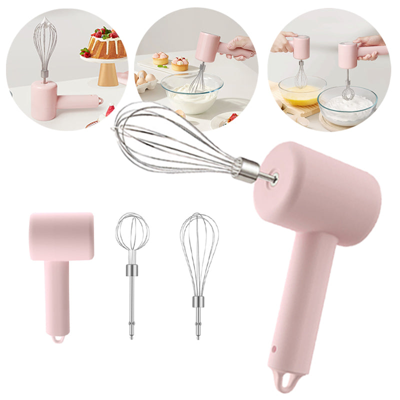 Hand Whisk Electric Hand held Mixer ,Two Whisk Mount for Eggs, Cream, Batters, Wireless & RechargeableSuitable for Kitchen and Outdoor Use Gifts Can Be Given as Gifts