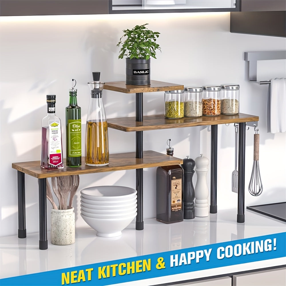 1 Corner Multi layer Storage Rack - Space saving Iron Sorting Rack, Suitable for Kitchen, Bathroom, Dressing Table, and Coffee Area - Can Store Spices, Tableware, Cosmetics - Ideal Gift, Kitchen Storage Rack, Multi functional Rack