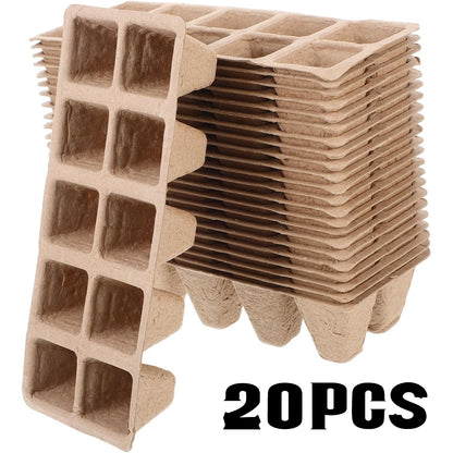 10 Pack Seedling Starter Trays - 120 Cells,Biodegradable Seed Starter Trays for Seedlings,Eco-Friendly Peat Pots