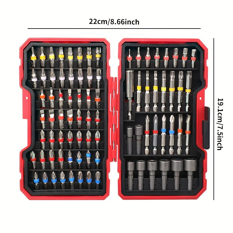 83 Rainbow Magic Box Electric Screwdriver Bit Kit - Compatible with Hexagonal, Cross, and Manual Drills - Durable Hard Alloy Material, Suitable for Precise Operations in Narrow Spaces