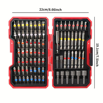 83 Rainbow Magic Box Electric Screwdriver Bit Kit - Compatible with Hexagonal, Cross, and Manual Drills - Durable Hard Alloy Material, Suitable for Precise Operations in Narrow Spaces