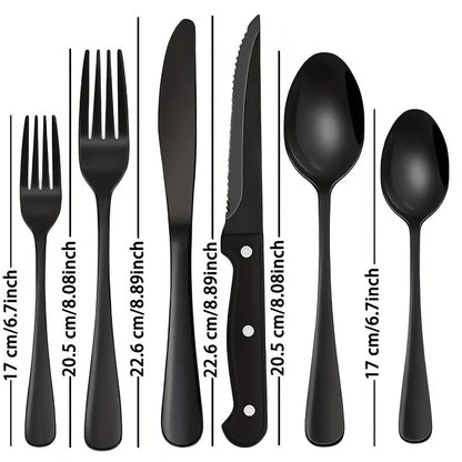 Silverware Set, 16/24-Piece Flatware Cutlery Set for 4/6, Stainless Steel Silverware Mirror Polished Dishwasher Safe for Home, Restaurant, Wedding, Party(Silver)