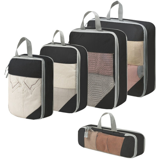 Mesh Compression Storage 5pcs Set Shoe Bag Bundle Pocket Storage Bag Set Large Capacity Storage Bag Visible Suitcase Organizer Bag Classification Bag