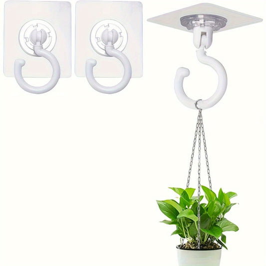 10 Pieces Adhesive Ceiling Hooks, Sticky Hooks Clear Hooks for Walls, Ceiling Hooks for Hanging, Outdoor Clear Adhesive Hook (White)